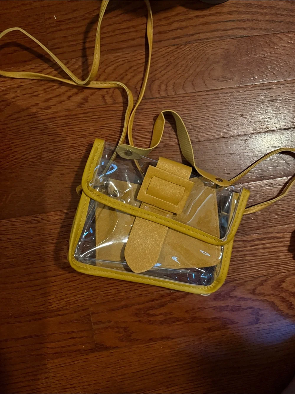 SHEIN Yellow Clear Crossbody Bag with Trim and Strap
